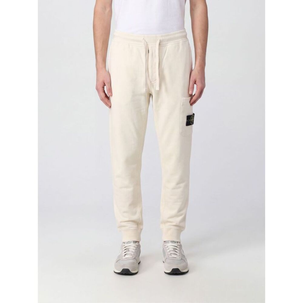 Stone Island Men Stone Island Slim Fit Organic Cotton Cargo Trousers With Logo